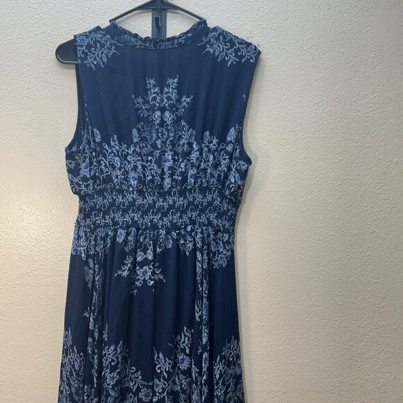 Bila Floral Gauze Maxi Long Dress Women S Handkerchief‎ Hem Boho Hippie Smocked - Picture 8 of 10